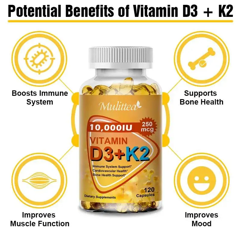 Calcium Magnesium & D3K2 Capsules for Bone and Immune Support