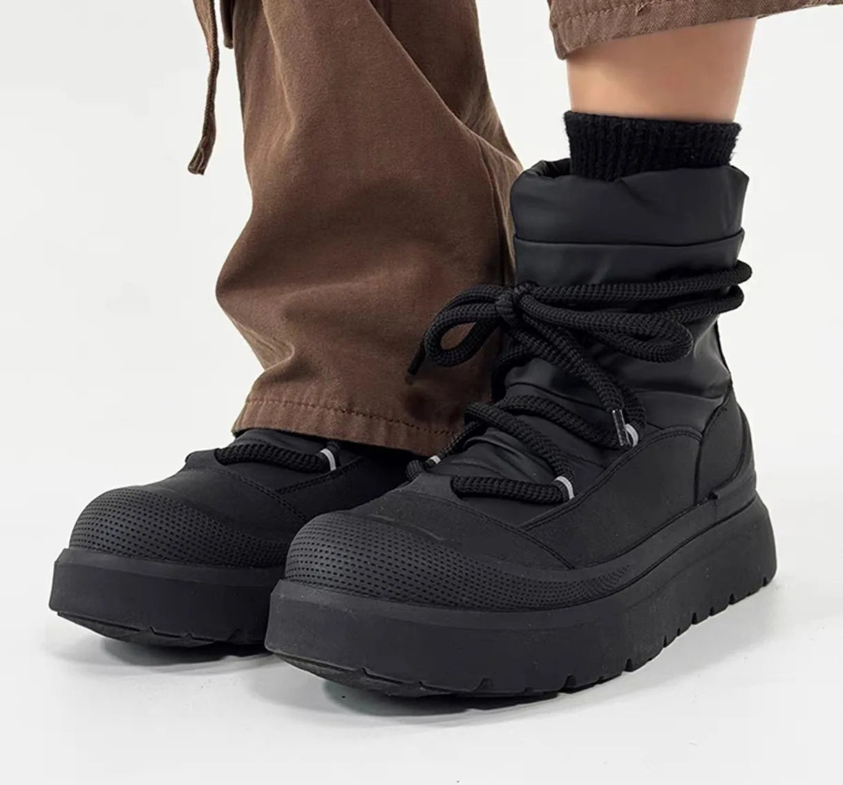 Men's Warm Fleece Lined Snow Boots | Mid-Calf Ankle Winter Outdoor Shoes 2026