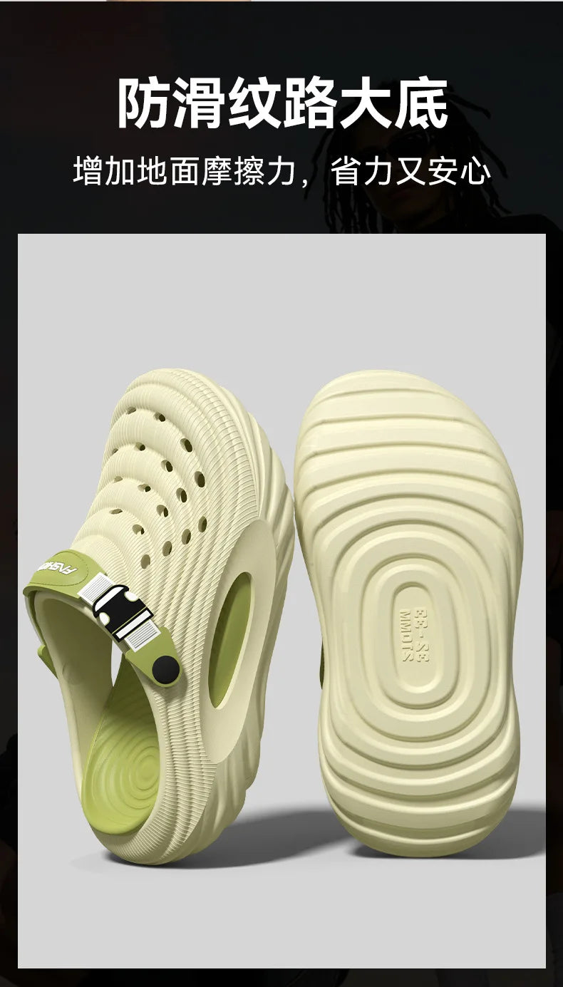 Men's Summer Thick Sole Breathable Outdoor Slippers | Comfort & Style