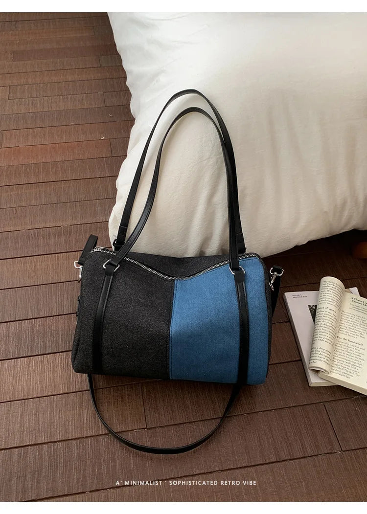 Bolso cruzado de mezclilla para mujer | Bolso de mano versátil y elegante