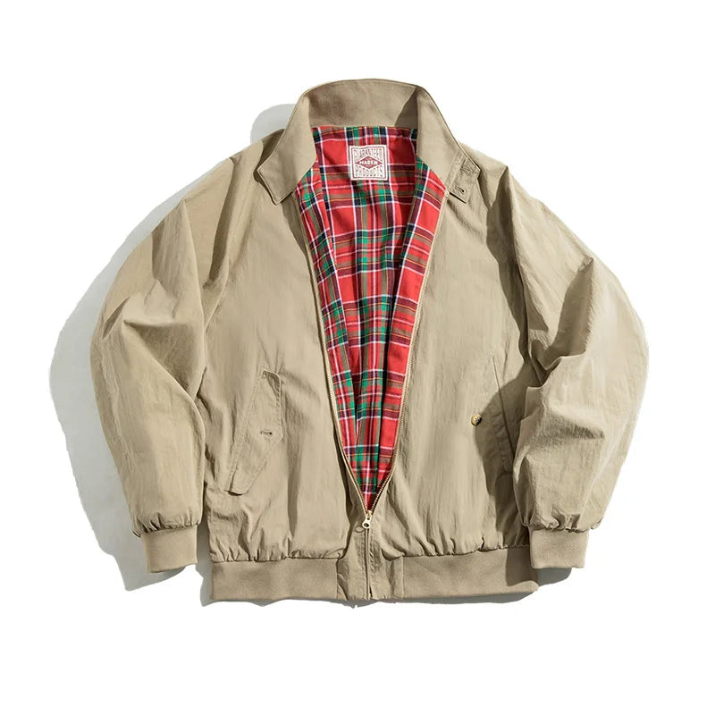 Men's Vintage Khaki Jacket | Retro Casual Outerwear for All Seasons
