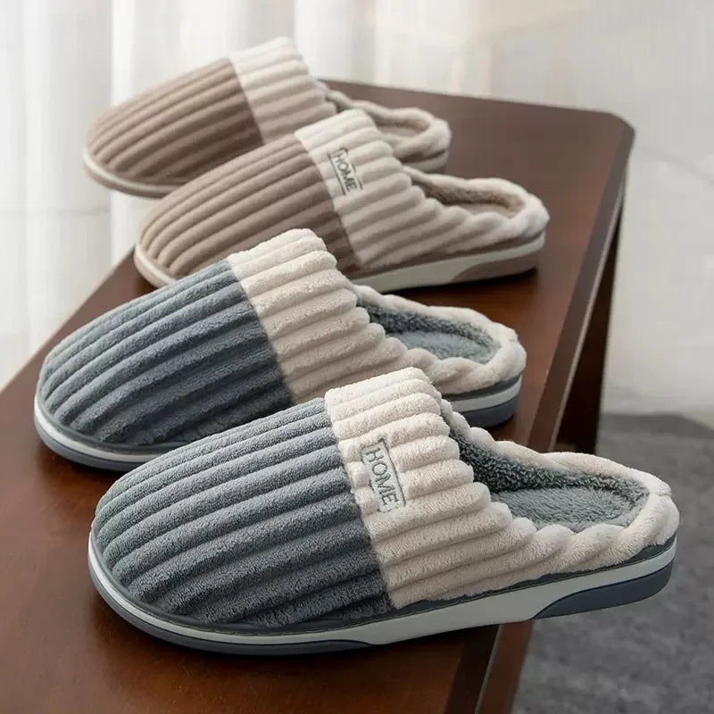 Cozy Plush Fur Slippers for Couples | Soft Non-Slip Winter Footwear