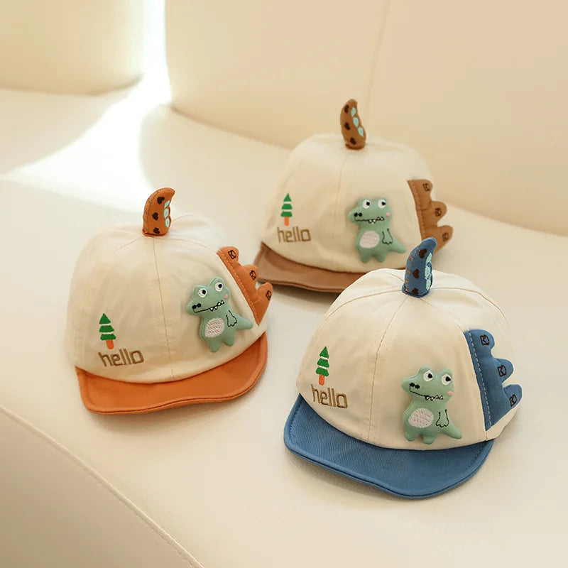 Cartoon Cute Dinosaur Baby Hat | Soft Cotton Sunshade Cap