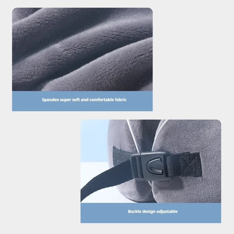 Portable U-Shaped Memory Foam Travel Pillow with Soft Fleece Cover — Airplane Neck Support Cushion for Comfortable Sleep On-The-Go