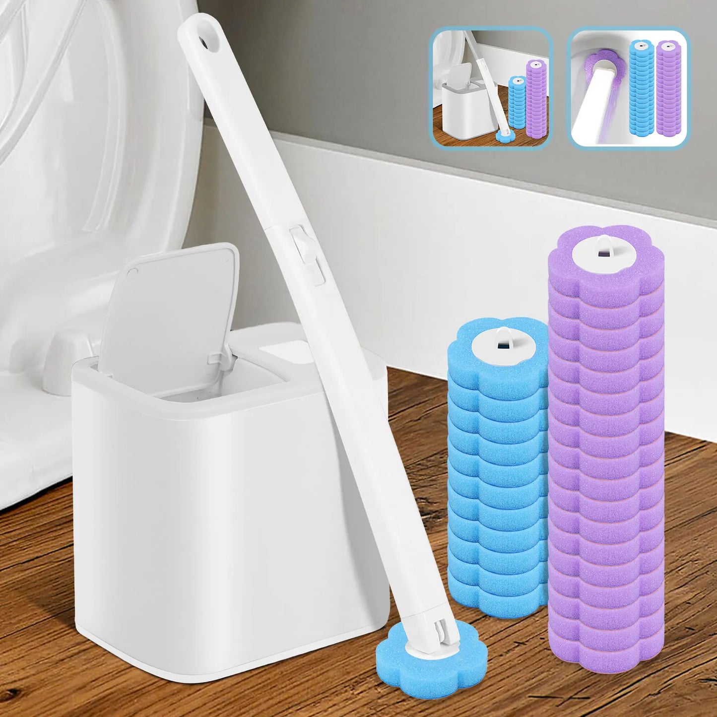 18/36Pcs Toilet Brush with Disposable Heads | Ultimate Bathroom Cleaner
