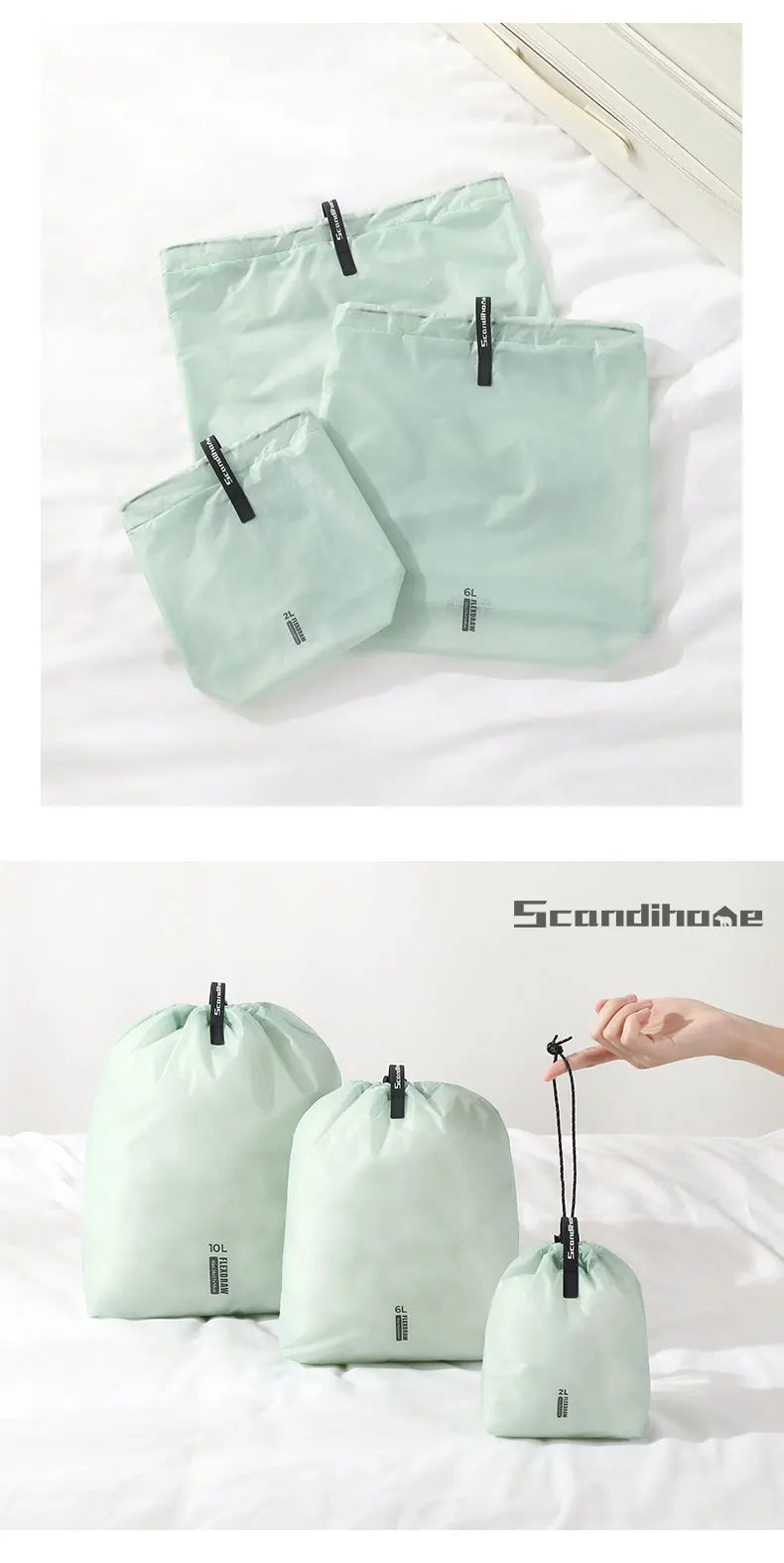 Large Capacity Waterproof Storage Bag for Clothes Travel Organizer Pouch with Multiple Pockets for Outdoor Hiking Camping