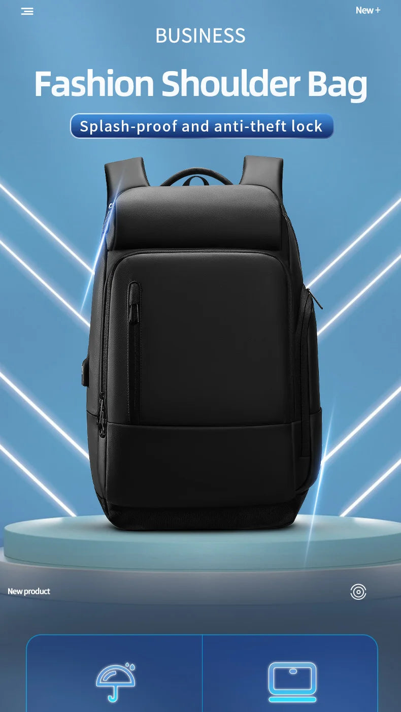 Large Capacity Waterproof Laptop Backpack with USB Charging