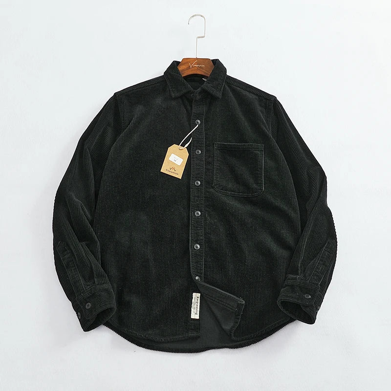 Men's Chunky Corduroy Long Sleeve Shirt | Stylish Autumn Essential
