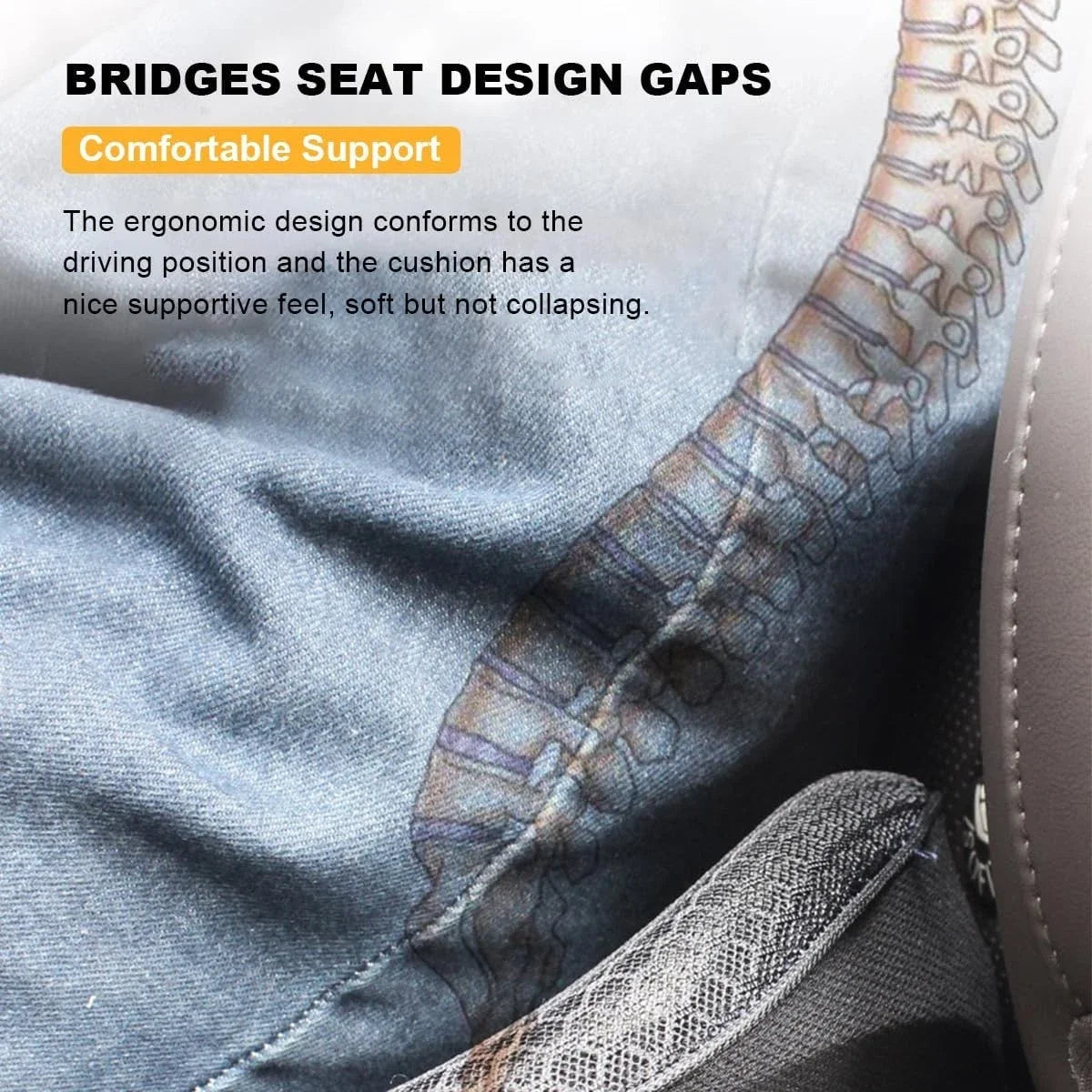 2 in 1 Memory Foam Car Seat Cushion & Lumbar Support Pillow