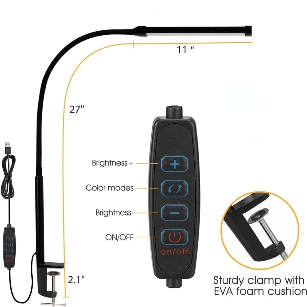 Dimmable Double Head LED Clip Desk Lamp | Brighten Your Workspace