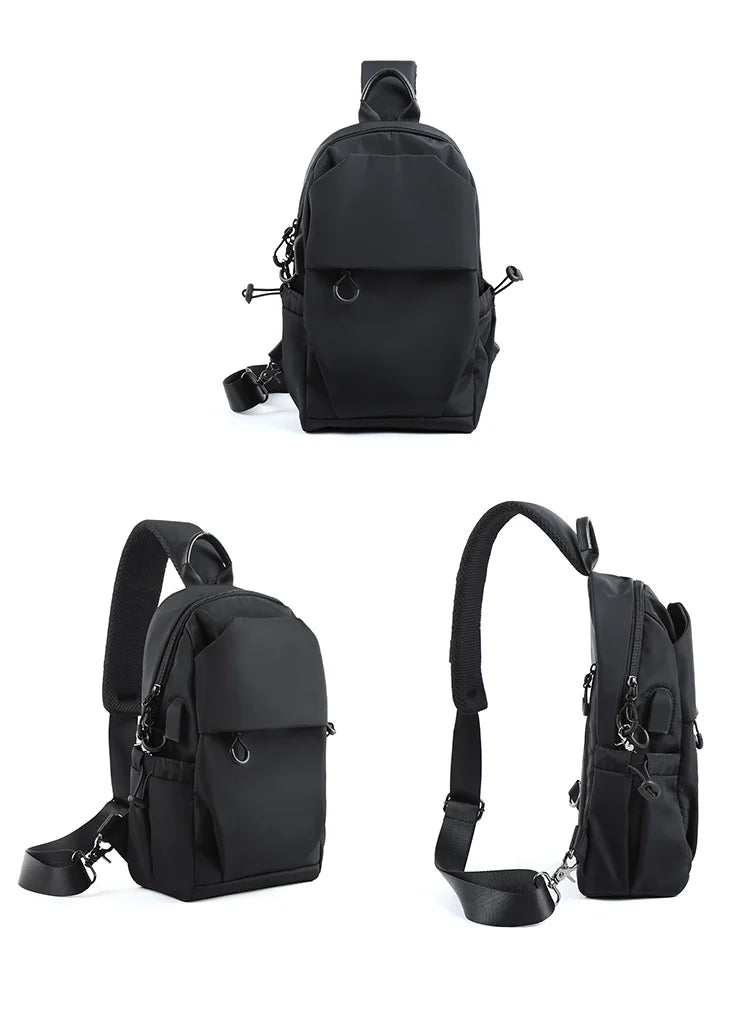 Waterproof Nylon Sling Bag | Anti-Theft Travel Chest Backpack
