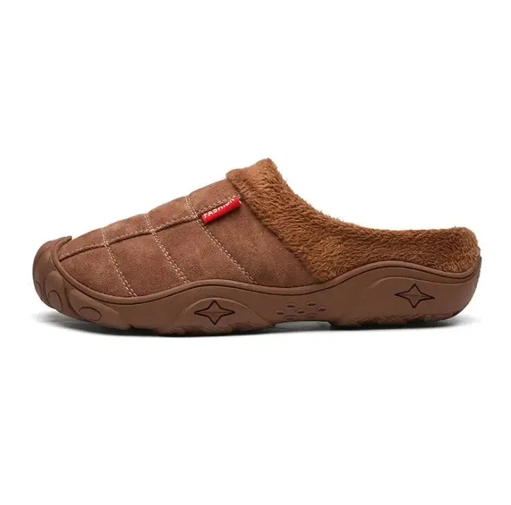 Men's Faux Suede Plush Slippers | Cozy Winter Indoor House Shoes