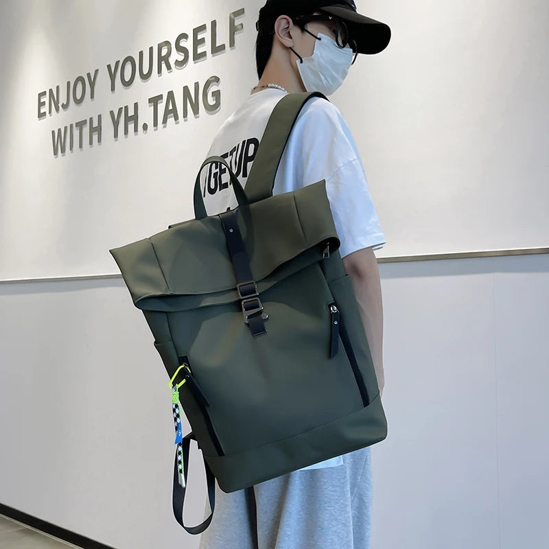 Women's Large Nylon Roll Top Backpack | Versatile Travel Companion