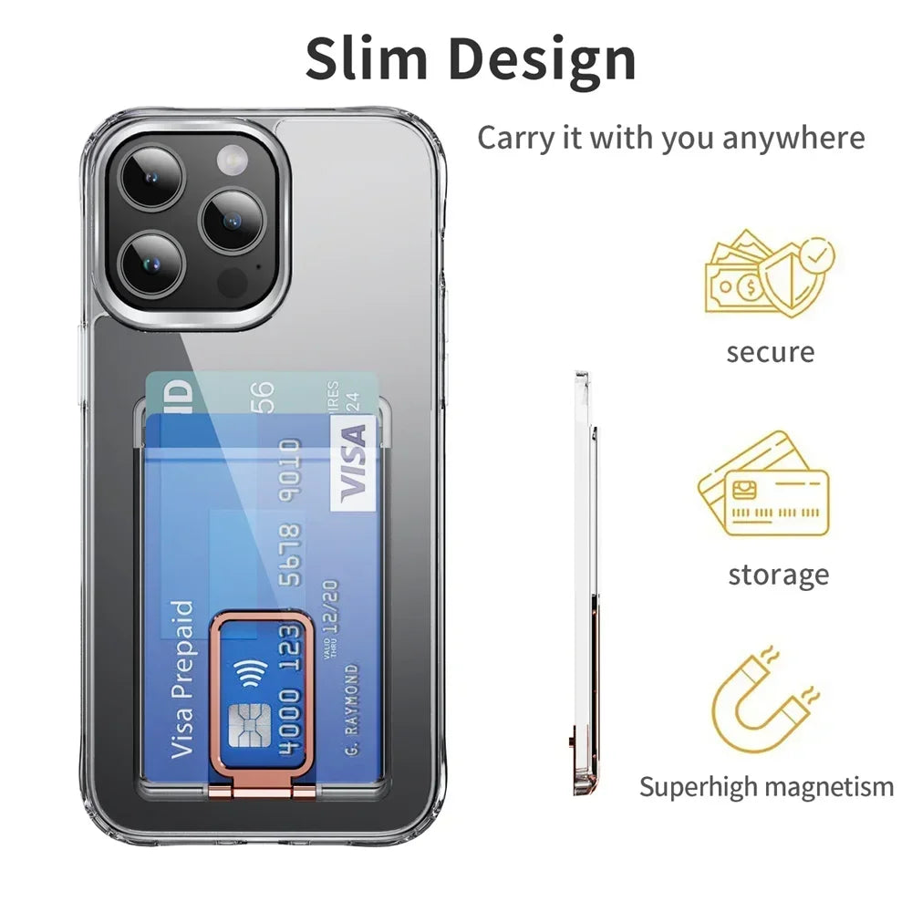 Magnetic Phone Card Holder & Stand | Dual Functionality for iPhone