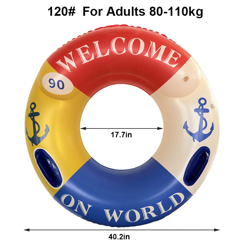 Adult Inflatable Swimming Ring | Summer Pool Float Tube