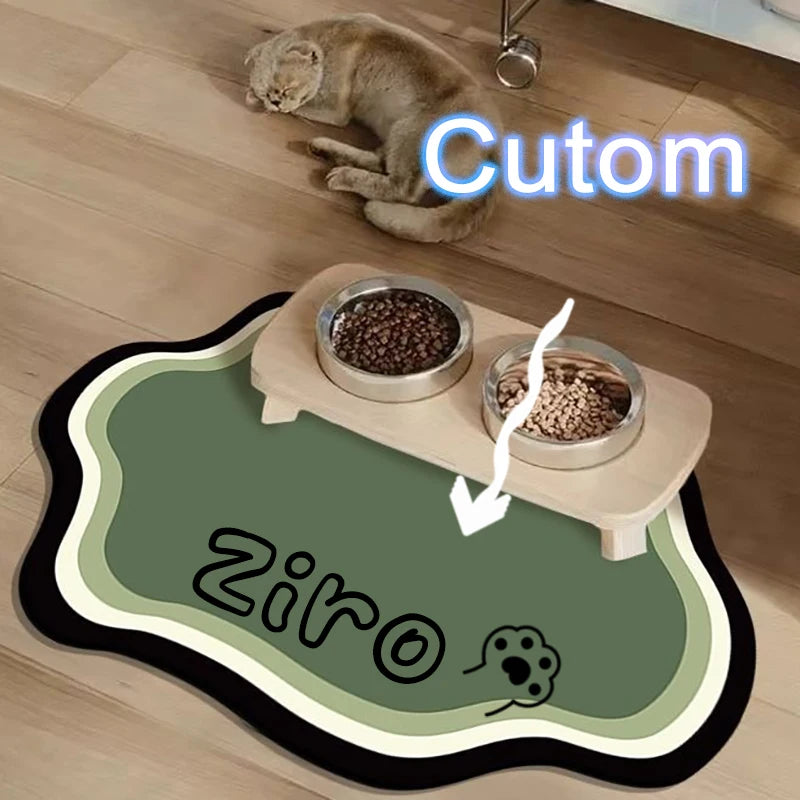 Cute Non-Slip Diatom Mud Pet Feeding Mat | Waterproof Home Decor