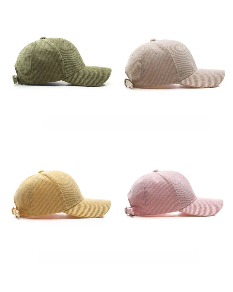 Corduroy Baseball Cap | Adjustable Unisex Sport Sunhat for All Seasons