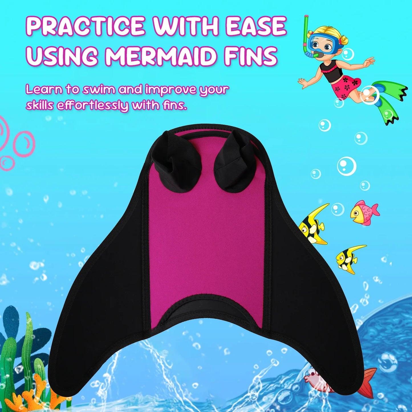 Children's Mermaid Snorkelling Fins | Perfect for Indoor Swimming