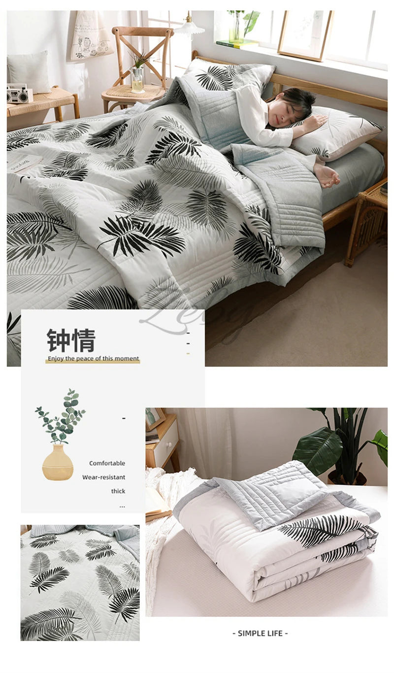 Quilted Spring Summer Quilt | Soft Comfortable Queen Size Blanket