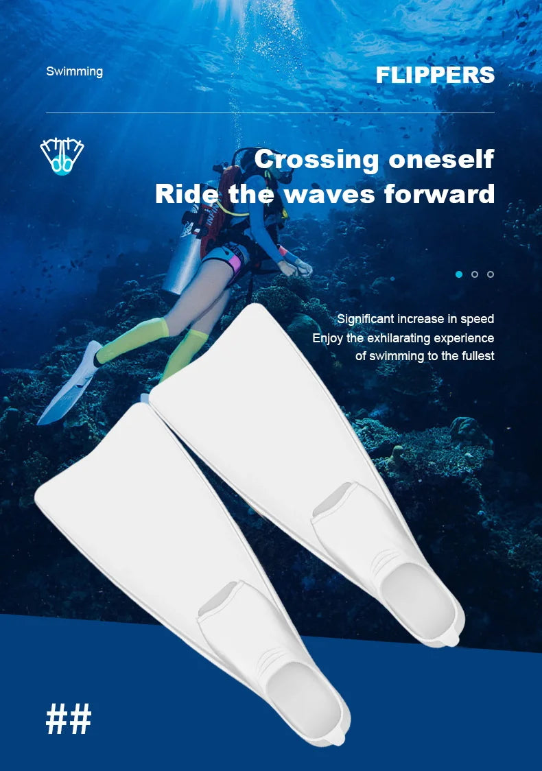 Adult Snorkeling Frog Shoes | Silicone Long Flip Fins for Diving