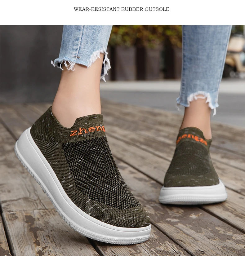 Unisex Wide Foot Sports Shoes | Breathable Slip-On Walking Sneakers