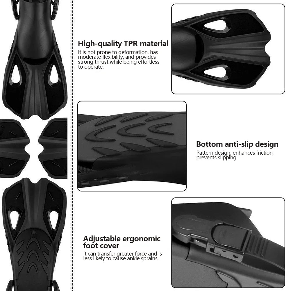 Professional Scuba Diving & Snorkeling Short Fins for Adults