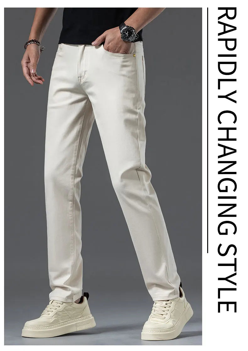 Men's Slim Casual Stretch Jeans | Smart Business Fashion Trousers