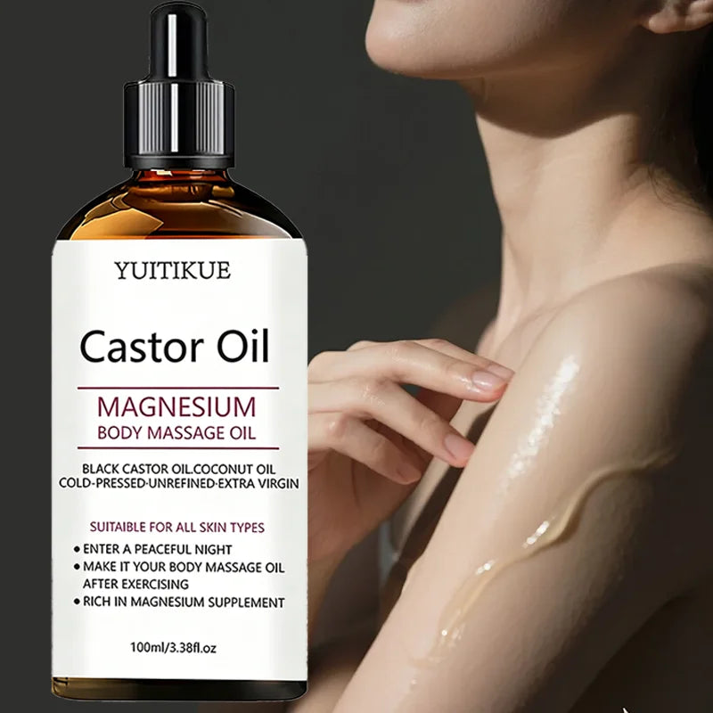Cold-Pressed Castor Oil & Magnesium Body Massage Oil, 100ml