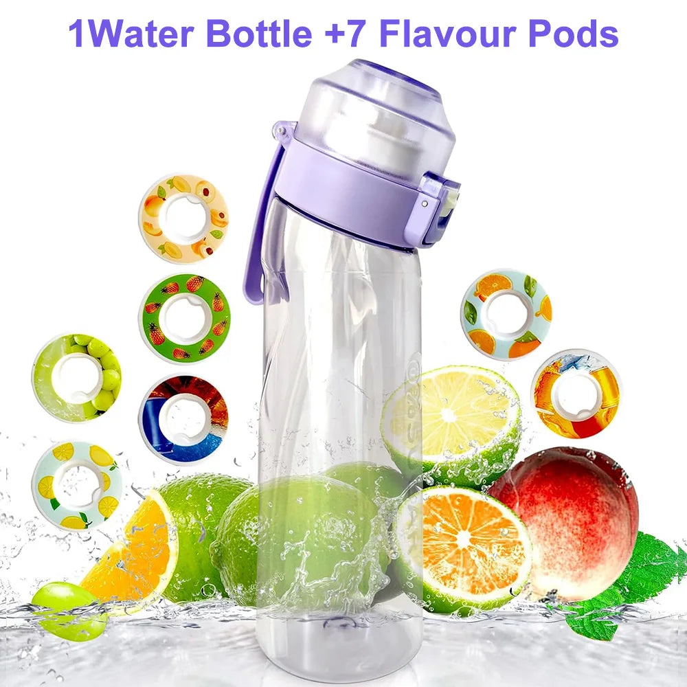 650ML BPA Free Sports Air Water Bottle | Flavor Pods Included