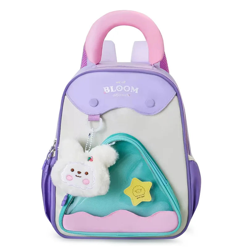 Lightweight Contrast Color Kindergarten Backpack | Cute Stylish Kids Bag