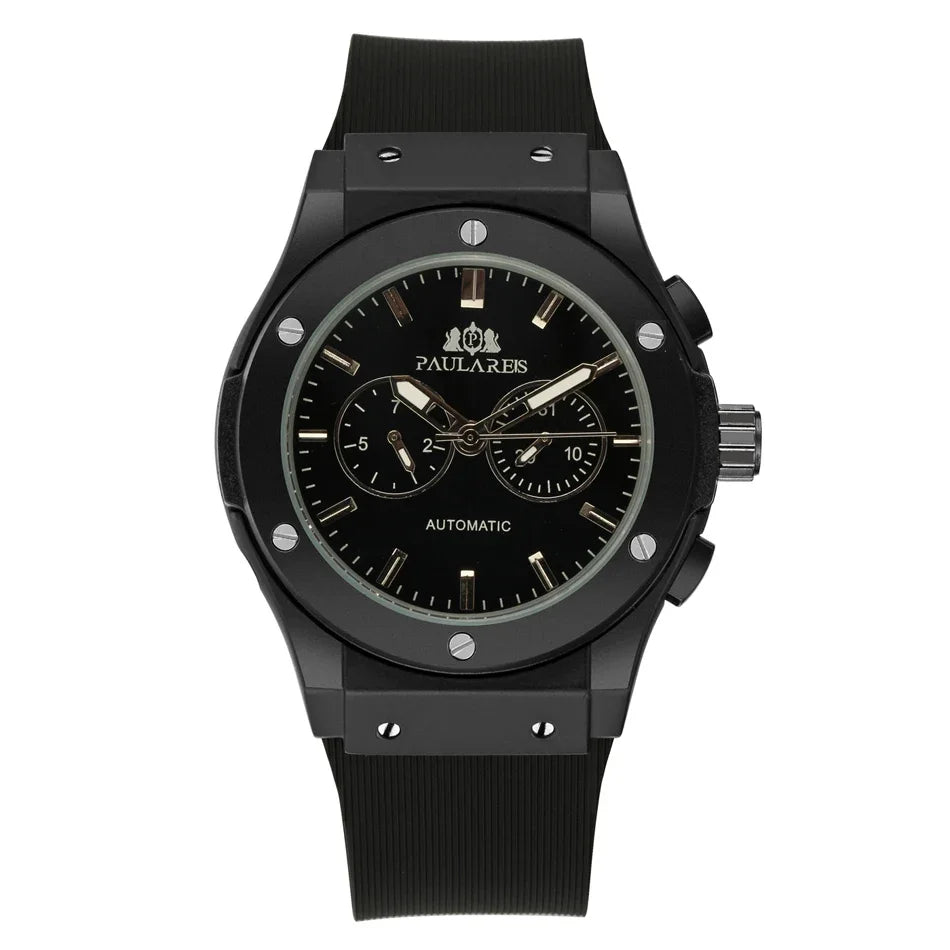 Stylish 45mm Automatic Mechanical Men's Watch | Casual Sports Timepiece