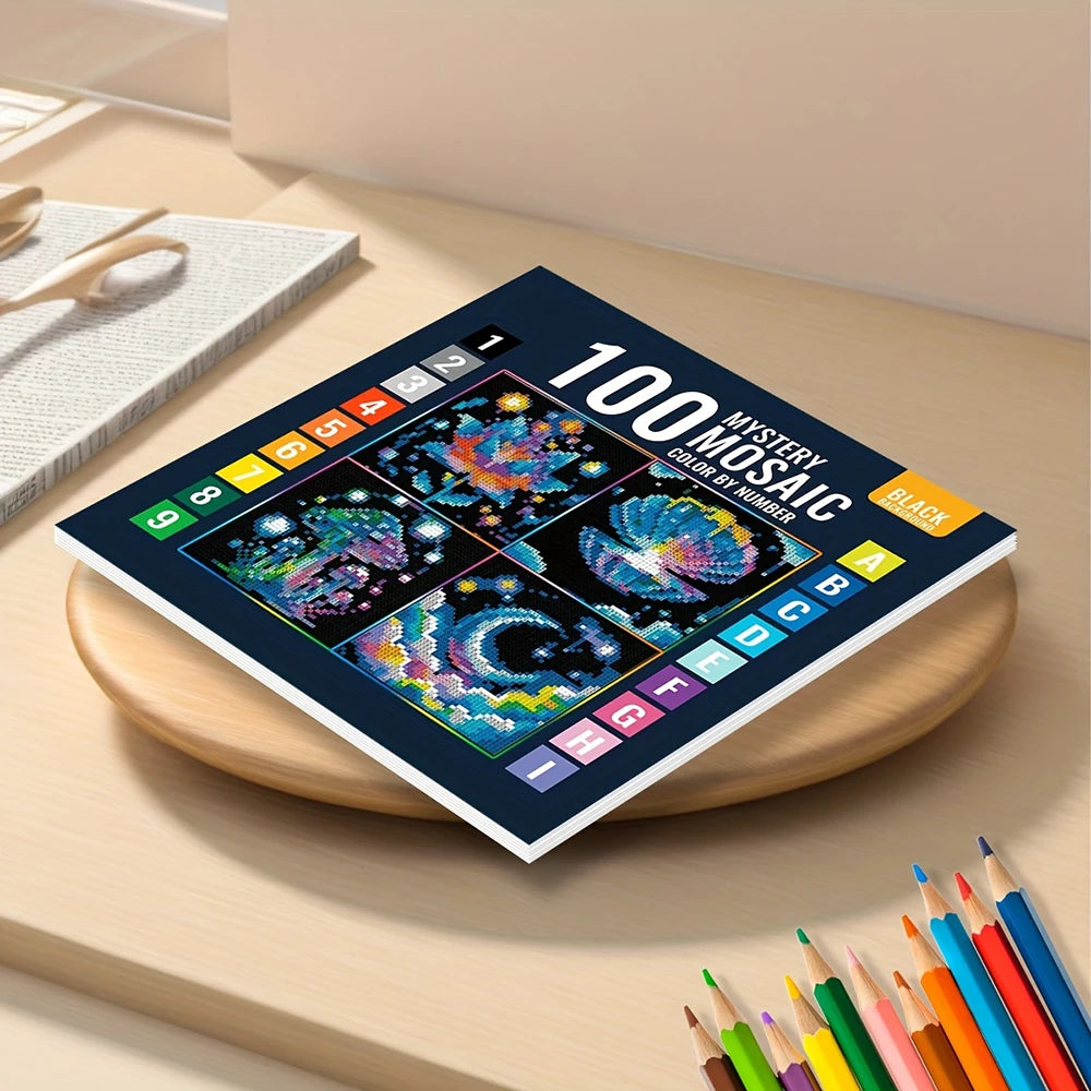 Mosaic Digital Coloring Book | Floral, Cosmic & Fantasy Patterns