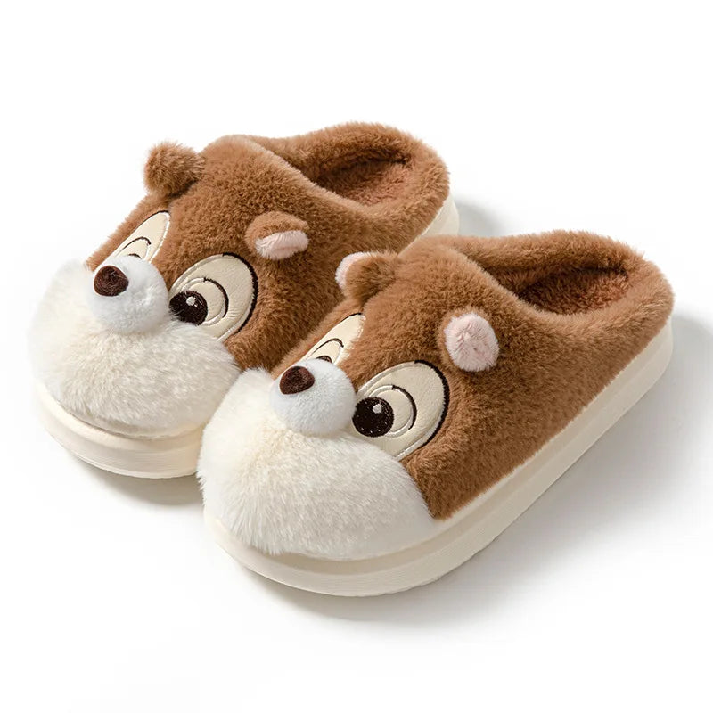 Women's Cozy Cartoon Plush Corduroy Slippers | Fun Indoor Footwear
