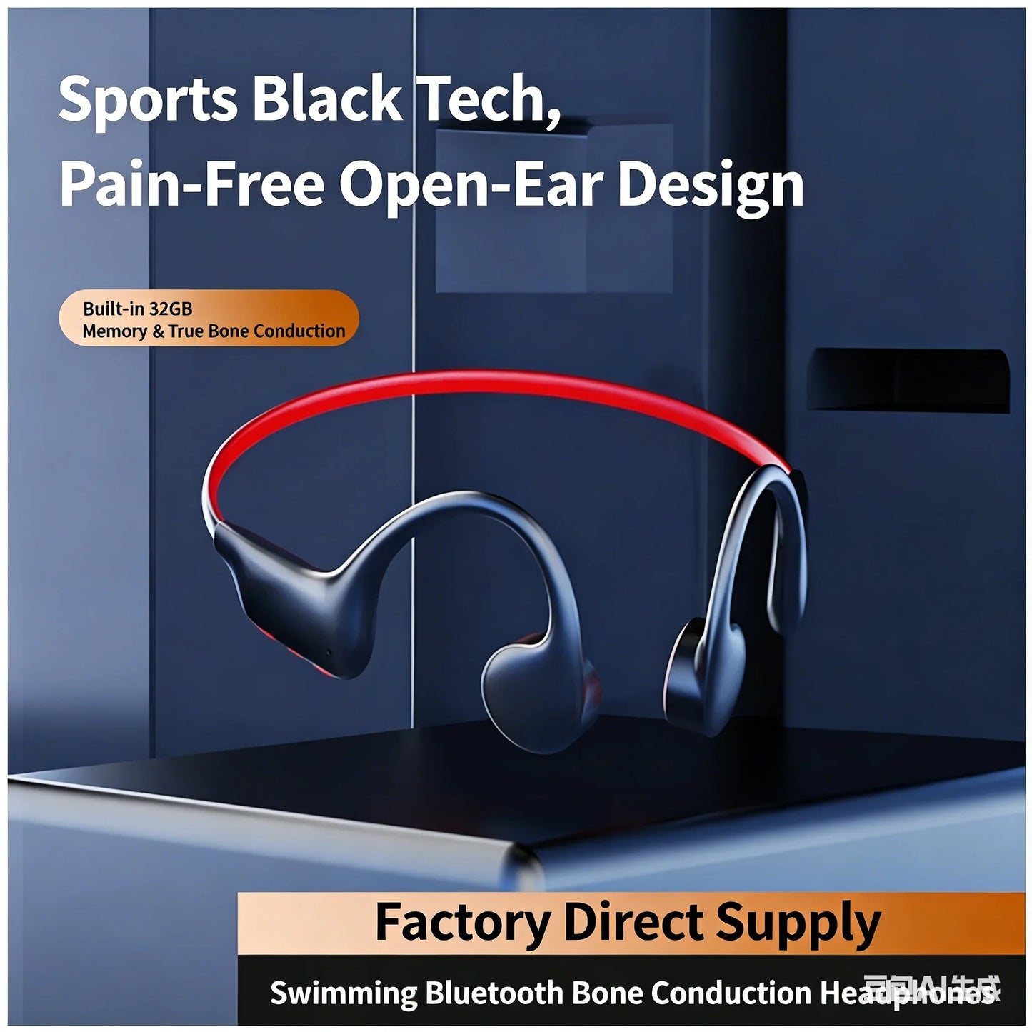 Open Ear Bone Conduction Headphones | Waterproof & 32GB Memory