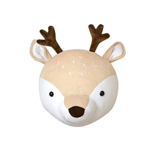 Animal Head Wall Decor | Cute Plush Animal Hanging Mounts for Kids