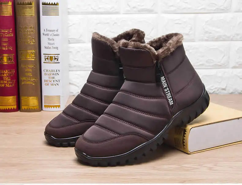 Men's Warm Cotton Snow Boots | Waterproof Ankle Winter Boots