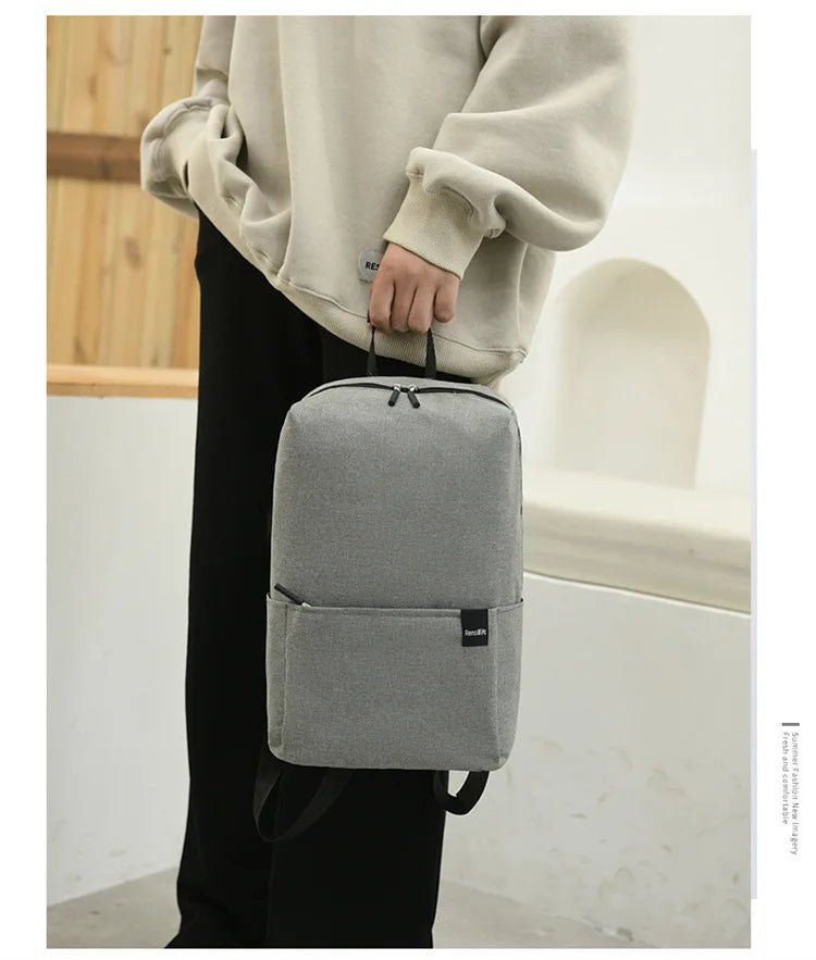 Solid color backpack colorful outdoor student bag small backpack travel bag training class school bag