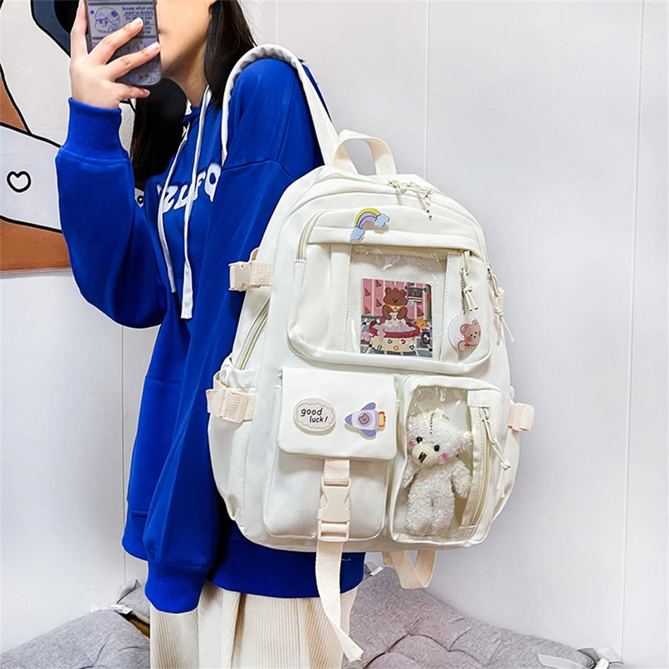 Mochila Bonita Impermeable para Mujer | Mochila Escolar con Múltiples Bolsillos