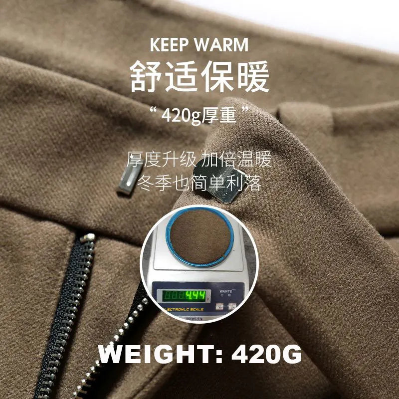 High-Quality Brown Woolen Straight Casual Pants for Men
