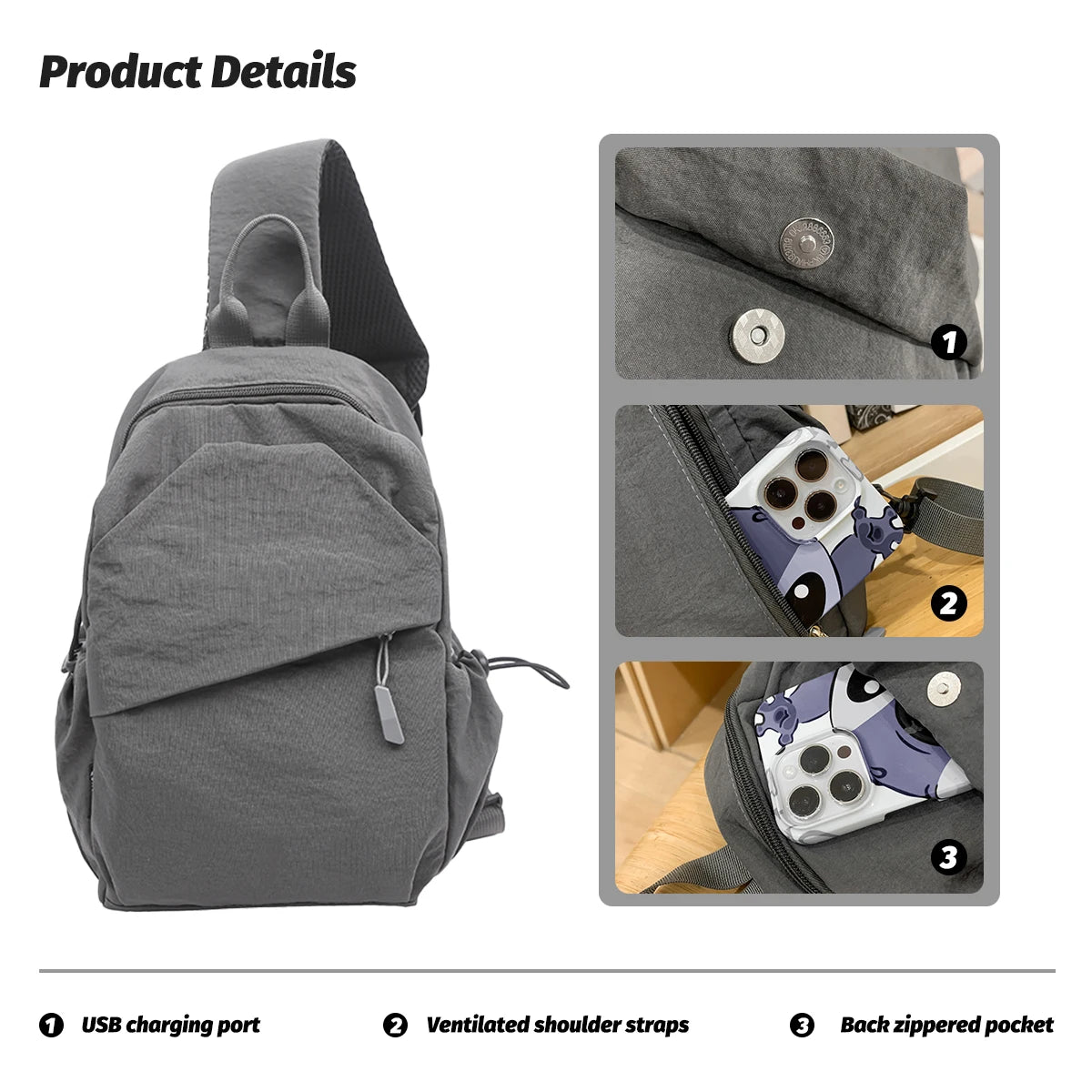 Men's Fashionable Chest Bag | Versatile Casual Commuter Shoulder Bag