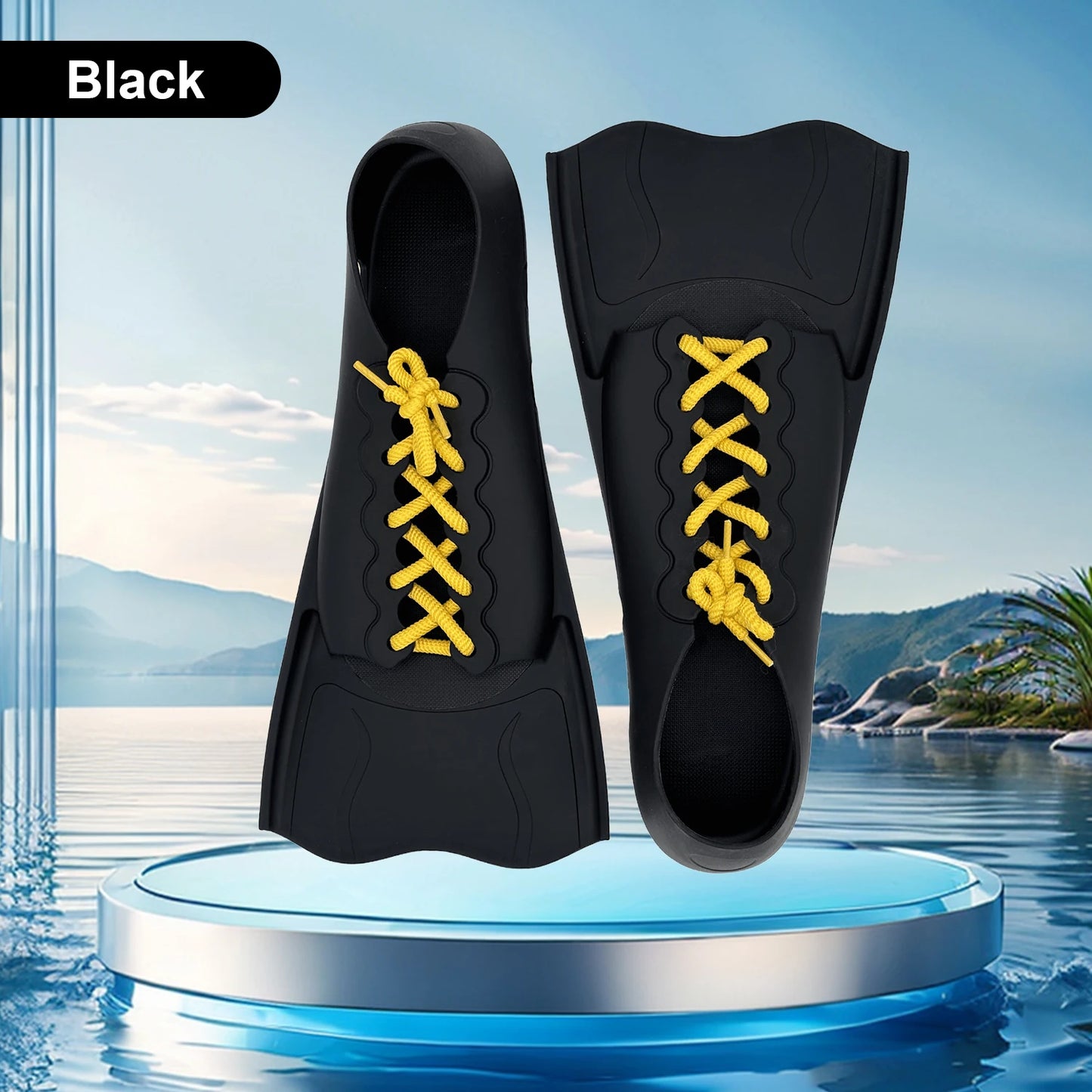 Adjustable Short Snorkeling Fins | Anti-Slip Swimming Equipment