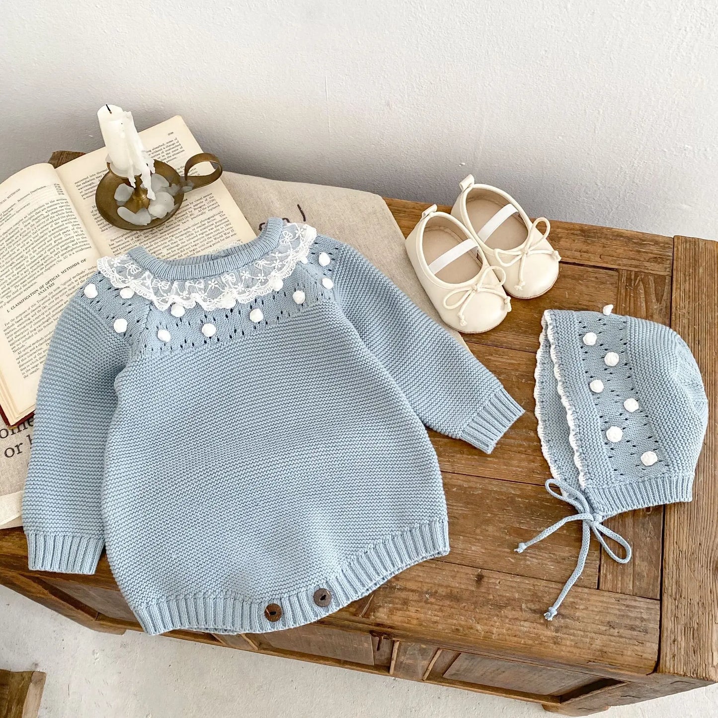 Warm Lace Baby Girl Romper | Cozy Infant Princess Jumpsuit
