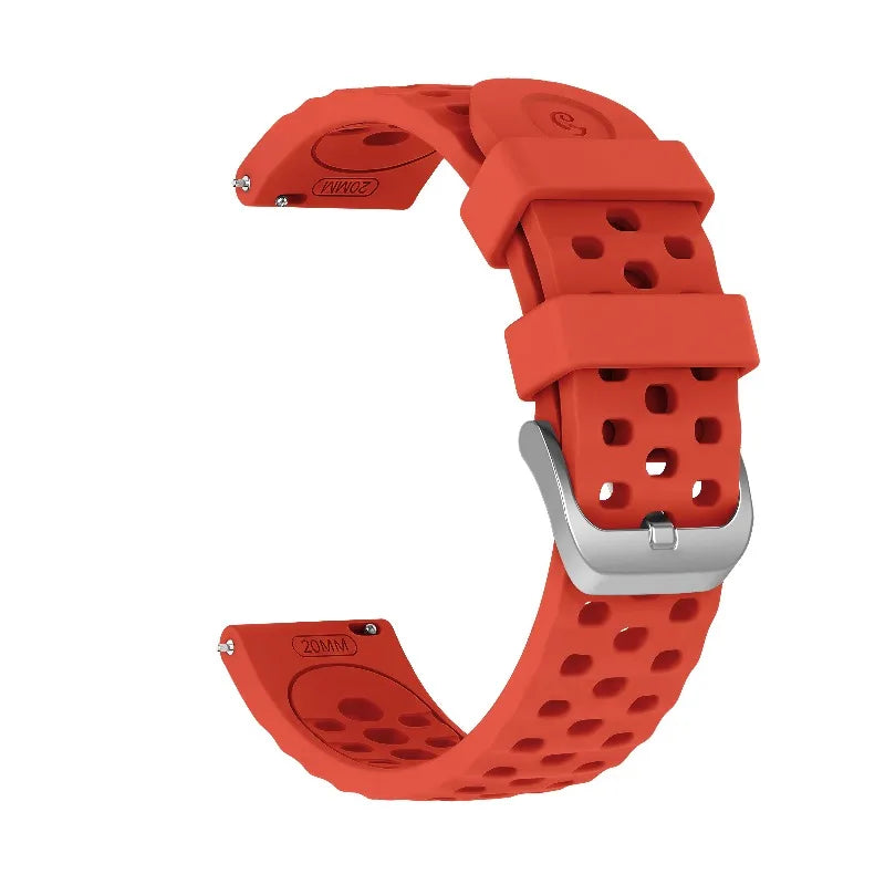 20mm Hollow Out Silicone Watch Band | Sport Waterproof Replacement Strap