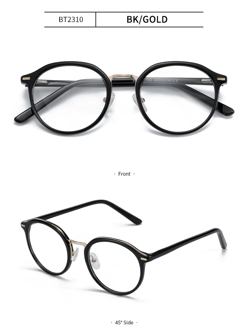 Stylish Round Acetate Prescription Glasses for Women | Anti Blue Light
