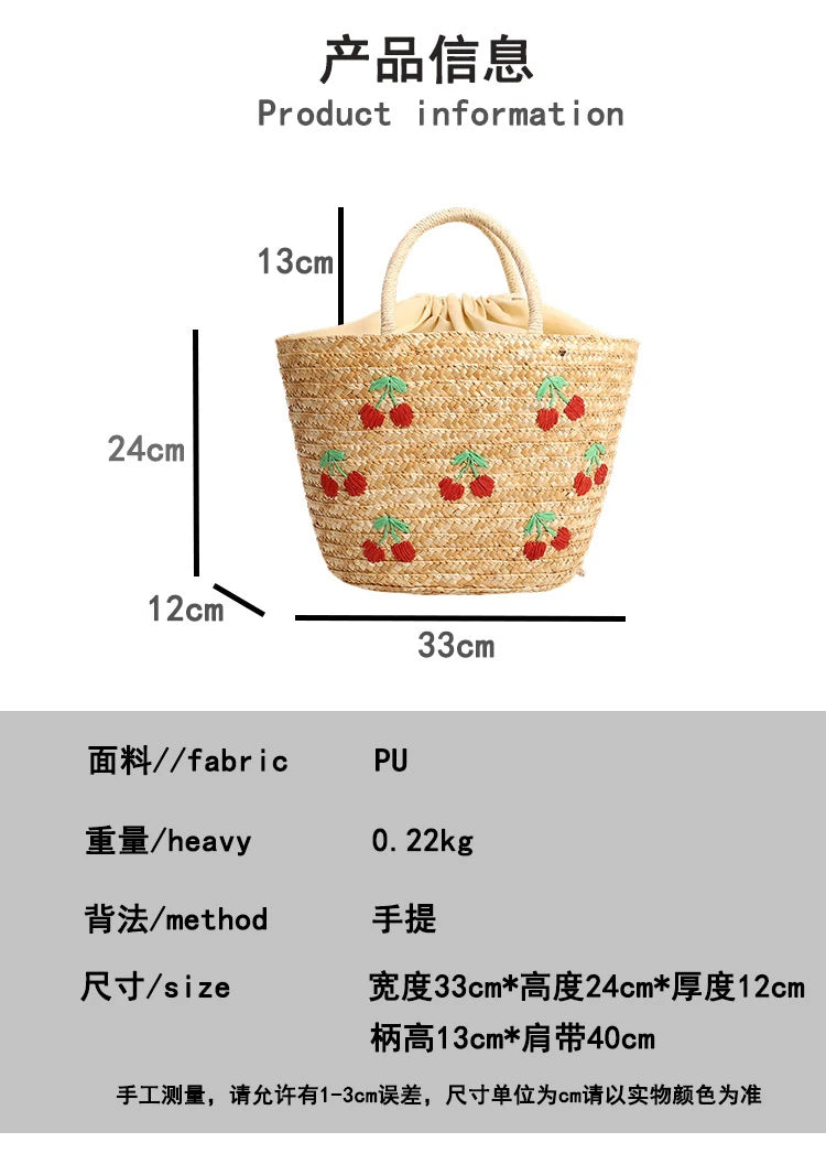 Casual Sweet Tote Bags | Perfect Straw Embroidery Shoulder Bag
