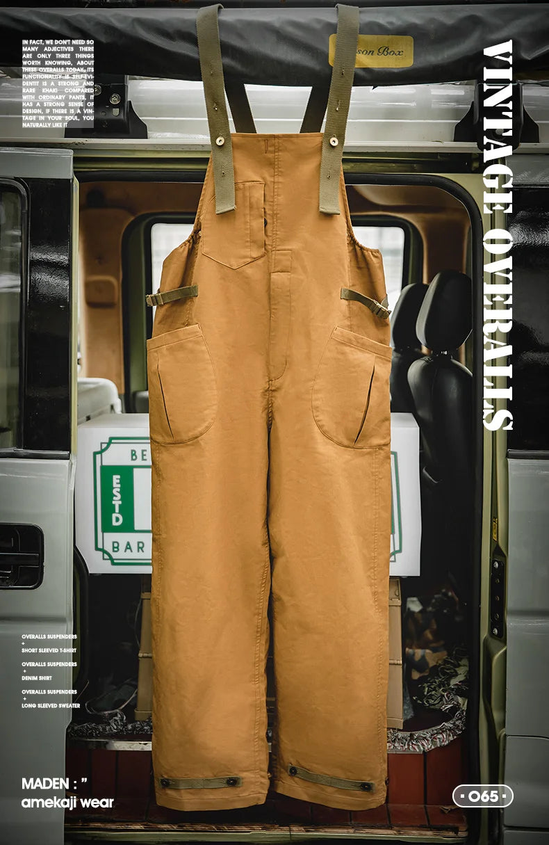 Men's Retro Strap Pants | Casual Loose Fit Barrel Style Trousers