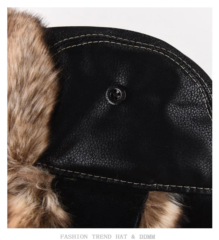 Plus Size Faux Fur Bomber Hat | Winter Windproof Trapper Cap