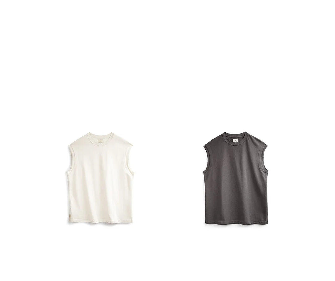 Men's Vintage Heavyweight Knitted Broad Shoulder Vest | Summer Tee