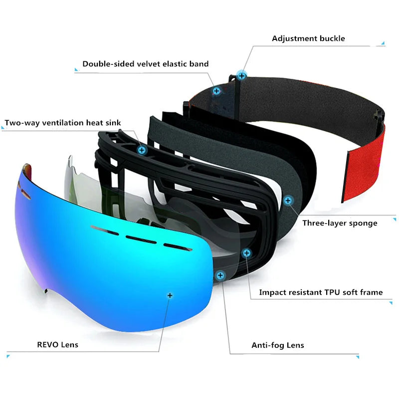 Premium Ski Goggles with Anti-Fog & UV400 Protection