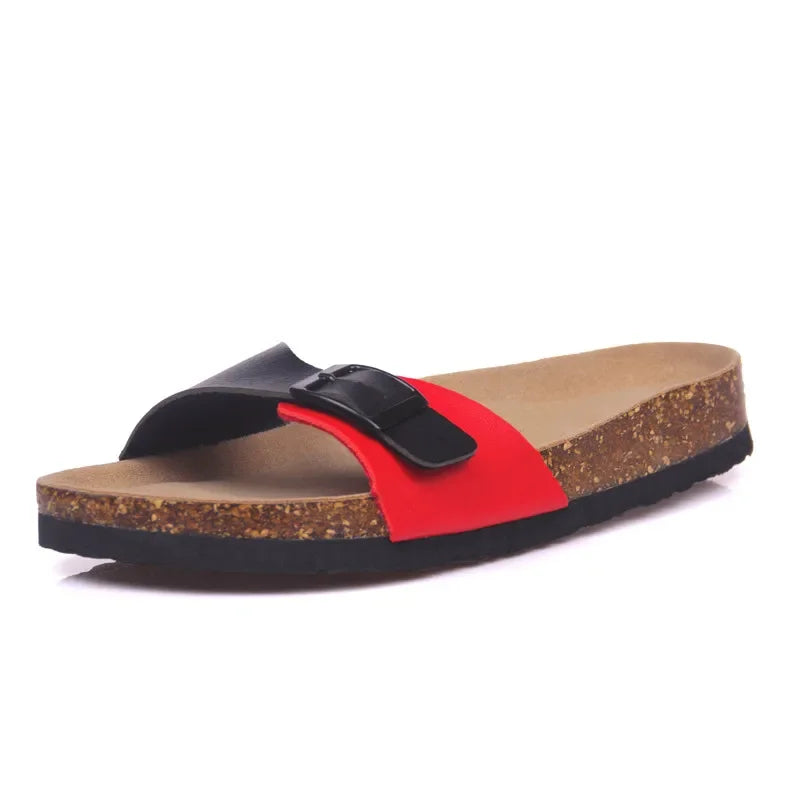 Elegantes chanclas de corcho de verano para mujer | Sandalias informales de playa